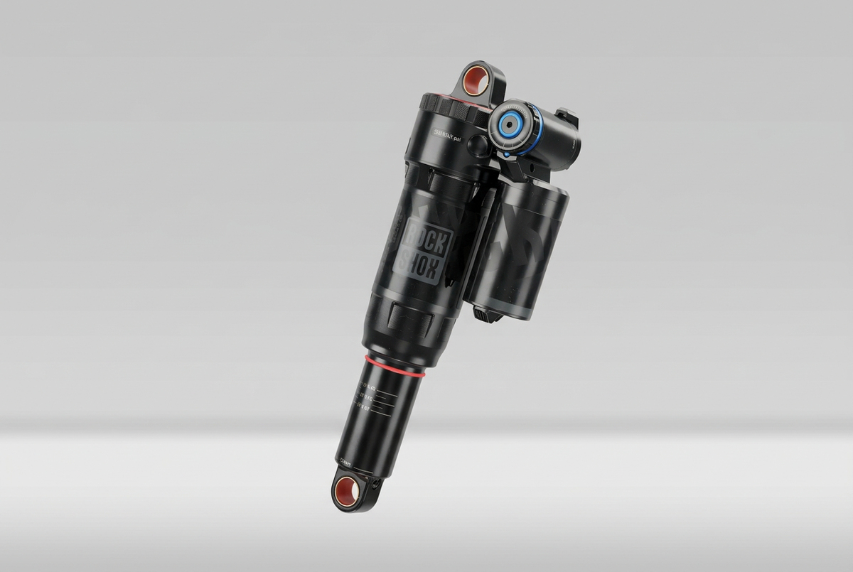 RockShox Super Deluxe på grå bakgrund