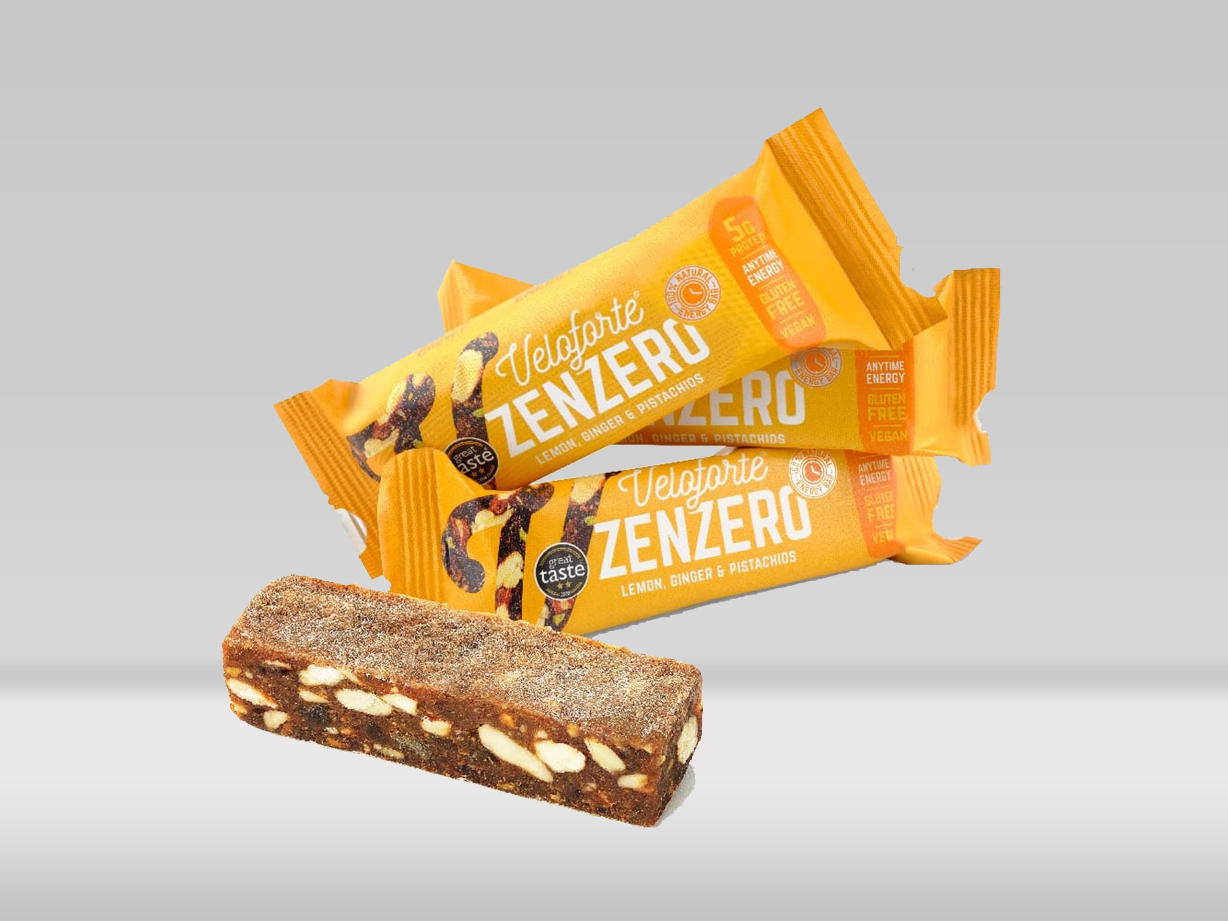 Veloforte Zenzero Energy Bar: Lemon, Ginger and Pistachios
