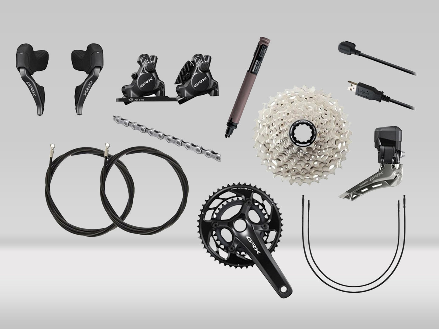 Shimano Komponentgrupp GRX Di2 RX825 2x12-speed Launch Kit —  —